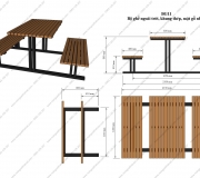 Bàn ghế gỗ ngoài trời, sang trọng, bền, đẹp