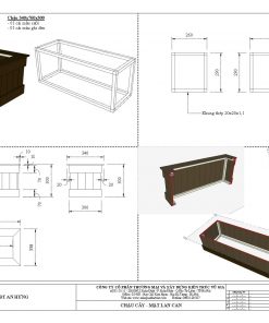 CHẬU HOA GỖ NHỰA 340x780x300