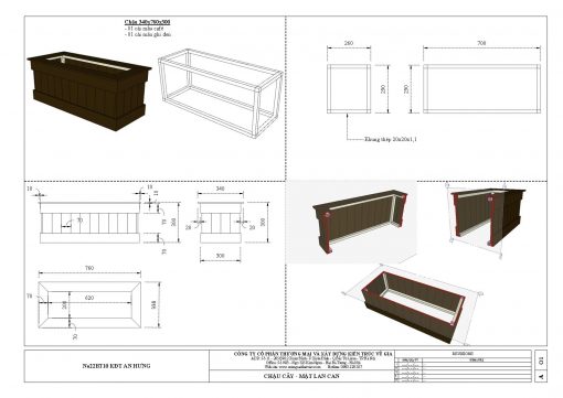 CHẬU HOA GỖ NHỰA 340x780x300