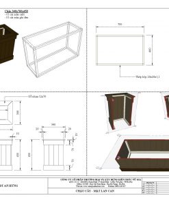 CHẬU HOA GỖ NHỰA 340x760x450