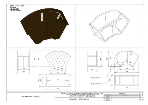 Gỗ chậu cung 340x450x760