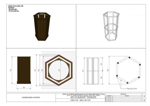 CHẬU HOA GỖ NHỰA D450x750