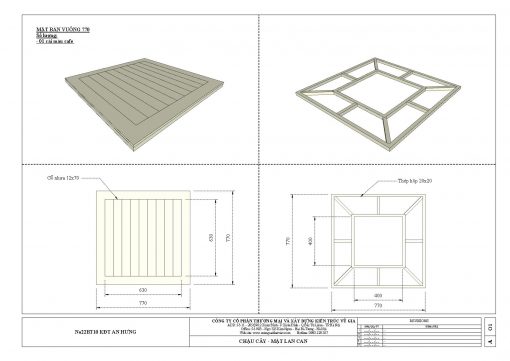 Gỗ mặt vuông 770x770